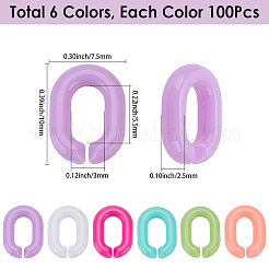 600Pcs 6 Styles Opaque Acrylic Linking Rings&nbsp;MACR-SP0002-37