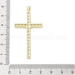 18k ゴールドメッキ真鍮製ガラスペンダント  クロス  透明  51x28x4mm  穴：3.1x2.8mm&nbsp;KK-A209-13G-02