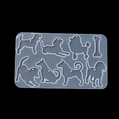 犬のDIYペンダントシルエットシリコンモールド  レジン型  UVレジン用  エポキシ樹脂工芸品作り  87x144x4mm  穴：1.8mm  内径：33~43x31~44mm&nbsp;SIL-F010-05