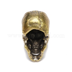 真鍮ビーズ  スカル  アンティークブロンズ  21.5x14x19mm  穴：6mm&nbsp;FIND-WH0112-70AB