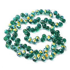 Electroplate Glass Beads Strands&nbsp;EGLA-D030-17-01