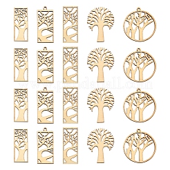 100Pcs Wood Pendants&nbsp;WOOD-CJ0001-62