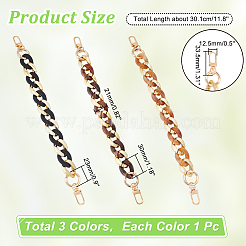 3Pcs 3 Colors Acrylic Curb Chain Bag Handles&nbsp;FIND-WR0007-83