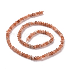 染め天然マレーシアジェイド翡翠ロンデルビーズ連売り  多面カット  ライトコーラル  4x2~3mm  穴：1mm  約110~115個/連  14インチ&nbsp;X-G-E316-2x4mm-42