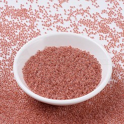 MIYUKIラウンドロカイユビーズ  日本製シードビーズ  （rr214)サーモン裏地クリスタル  11/0  2x1.3mm  穴：0.8mm  約1100PCS /ボトル  10 G /ボトル&nbsp;SEED-JP0008-RR0214