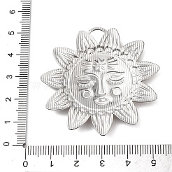 304ステンレスペンダント  ヒマワリ  イオンプレーティング（ip）  ゴールデン·ステンレス鋼色  49x48.5x3mm  穴：6x6mm&nbsp;X-STAS-G385-06GP