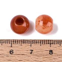 天然レッドアベンチュリンヨーロッパビーズ  スムーズなラウンド  大穴ビーズ  10x8.5mm  穴：4mm&nbsp;G-Q607-02E