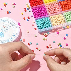 1800pcs 12 Colors 6/0 Baking Paint Glass Round Seed Beads&nbsp;SEED-CJ0001-16
