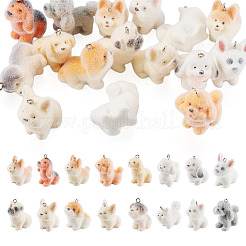 Resin Flocking Dog Pendants&nbsp;RESI-TAC0012-21