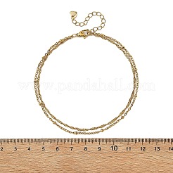 304 Stainless Steel Singapore & Satellite Chain Double Layers Anklets for Women&nbsp;AJEW-AN00867
