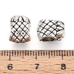 チベット風合金ヨーロピアンビーズ  パイナップル  大穴ビーズ  アンティークシルバー  8.5x11x7.5mm  穴：4.5mm  約526個/1000g&nbsp;PALLOY-T093-36AS