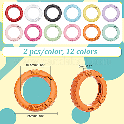 24Pcs 12 Colors Zinc Alloy Spring Gate Rings&nbsp;FIND-PH0017-35