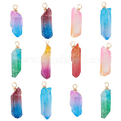 20Pcs Natural Dyed Quartz Pendants&nbsp;PALLOY-TAC0246