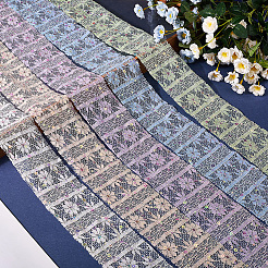 5Yards Polyester Flower Lace Ribbons with Paillettes&nbsp;OCOR-GF0005-24A