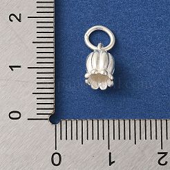 925 Sterling Silver Tulip Flower Charms with Jump Rings&nbsp;FIND-U013-08S-01