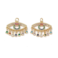 Brass Colorful Cubic Zirconia Pendants&nbsp;KK-E068-VA186-2