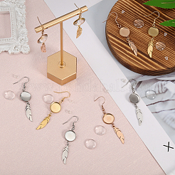 6 Pairs 6 Color Blank Clear Glass Dome Dangle Earrings&nbsp;EJEW-AB00013
