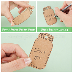 クラフト紙の値札  ジュートロープ付き  ボトル形状  バリーウッド  6.6x3.5x0.05cm&nbsp;DIY-WH0591-310