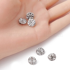 304ステンレス鋼摩擦イヤーナット  花  ステンレス鋼色  10x10.5x4.5mm  穴：1mm&nbsp;STAS-YW0001-69P