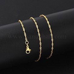 Brass Singapore Chains Necklaces for Women&nbsp;NJEW-D302-34G