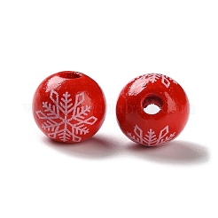 Printed Wood European Beads&nbsp;WOOD-Z002-08J