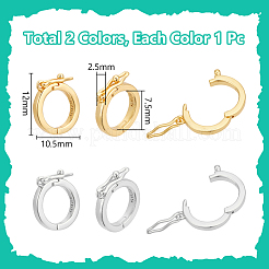 2Pcs 2 Colors 925 Sterling Silver Twister Clasps&nbsp;STER-WR0001-03
