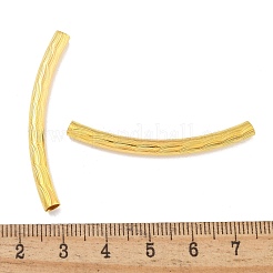 真鍮製カーブチューブビーズ  カドミウムフリー＆鉛フリー  ゴールドカラー  45x4mm  穴：3mm&nbsp;KK-B120-01G-G