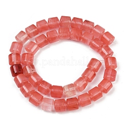チェリークォーツガラスビーズ連売り  コラム  9.5~10x10~10.5mm  穴：0.8~1mm  約40個/連  15.31~15.35''（38.9~39センチメートル）&nbsp;G-G275-D03-10x10mm