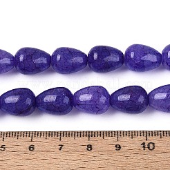 焼き絵の具、ひび割れガラスビーズ、糸  ティアドロップ  インディゴ  13~13.5x9.5~10mm  穴：1.2~1.4mm  約54~60個/連  28.35~30.71インチ（72~78cm）&nbsp;DGLA-N019-03A-06