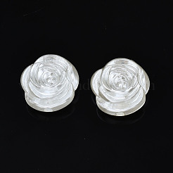 ABSプラスチックパール調ビーズ  花  乳白色  17x16.5x8mm  穴：2mm  約480個/500g&nbsp;OACR-N008-142