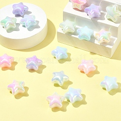 UVメッキアクリルビーズ20個。  虹色の  暗闇で光る  スター  ミックスカラー  21.5x23x13mm  穴：2.7mm&nbsp;MACR-YW0004-23