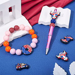 7Pcs 7 Styles Independence Day Theme Silicone Beads&nbsp;SIL-TA0002-73