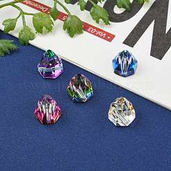 フラットバックk9ガラスラインストーンチャーム  バックメッキ  コーン  多面カット  ミックスカラー  11~12x10mm  穴：1.2mm&nbsp;RGLA-F062-A
