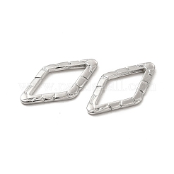 変色しない304ステンレススチール製リンクリング  テクスチャ  菱形  ステンレス鋼色  24x13x1.5mm  内径：17x8.5mm&nbsp;LS-STAS-B032-32P