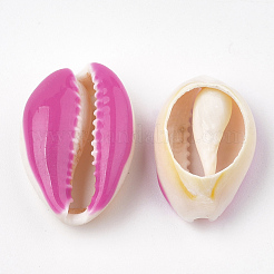 カウリーシェルビーズ  エナメル  穴なし/ドリルなし  カメリア  20~26x13~18x5~7mm&nbsp;SHEL-S274-04D
