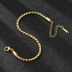 304 Stainless Steel Rope Chain Bracelets for Women&nbsp;BJEW-Q051-04G