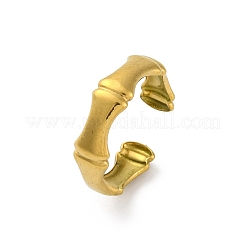 竹ジョイント 304 ステンレススチール オープンカフリング 女性用  ゴールドカラー  調整可能  5.5mm&nbsp;RJEW-M019-37G