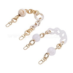 2Pcs 2 Style Oval & Round Beads Acrylic Bag Handle&nbsp;FIND-GN0001-16C