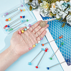 20 個 10 色の鉄の棒ビーズキーホルダージュエリーメイキング diy 工芸品  プラチナ  ミックスカラー  78mm  2個/カラー&nbsp;IFIN-SC0001-61