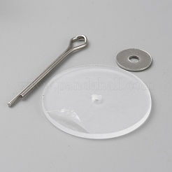 人形回転関節アクセサリー  DIY 工芸品おもちゃテディベア作り用  プラスチックディスク付き  アイロンワッシャーとピン  プラチナ  43.5x6.5x1.5mm  10セット/袋&nbsp;DIY-WH0502-91G