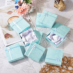 厚紙のブレスレットボックス  ブレスレット＆バングル  正方形  淡いターコイズ  9.2x9.2x2.8cm&nbsp;CBOX-TAC0003-01C