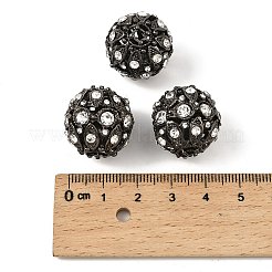 合金ラインストーンビーズ  ラウンド  ガンメタ色  21mm  穴：2.5mm&nbsp;RB-D260-B