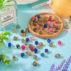 6 Sets 6 Colors  Natural Agate Dyed Connector Charms&nbsp;FIND-TA0002-41