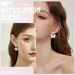 20Pcs Bowknot Brass Stud Earring Findings&nbsp;KK-BBC0028-23