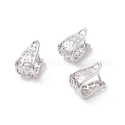 真鍮製ピンチべイル  ペンダント作りのためのベイルにスナップ  プラチナ  13x9x12mm  穴：6x10mm  ピン：0.8mm&nbsp;X-KK-J202-40P