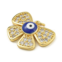 Rack Plating Brass Pave Cubic Zirconia Enamel Pendants&nbsp;KK-U029-15G