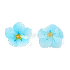 プラスチックビーズ  花  ディープスカイブルー  23x24x6mm  穴：1.4mm&nbsp;KY-N015-024B-03