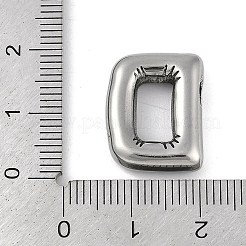 変色防止304ステンレススチールペンダント  文字d  18.5x14.5x5mm  穴：2mm&nbsp;STAS-K256-25D-P