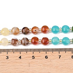 Natural Agate(Dyed & Heated) & Dyed White Jade & Tiger Eye Beads Strands&nbsp;G-Z135-B05