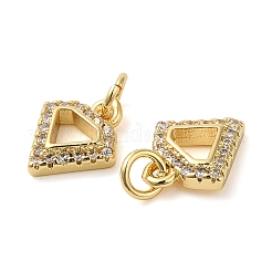 Brass Micro Pave Cubic Zirconia Pendants&nbsp;KK-E048-08G